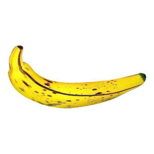 Large Vintage 1990s RPM Studios Harry Stuart Glass Banana Art Platter Acid Green