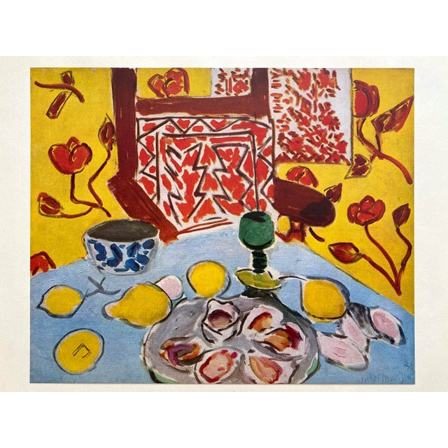 This Henri Matisse rare vintage 1946 limited edition French fine art lithograph print " nature Morte Sur Table Bleue "...