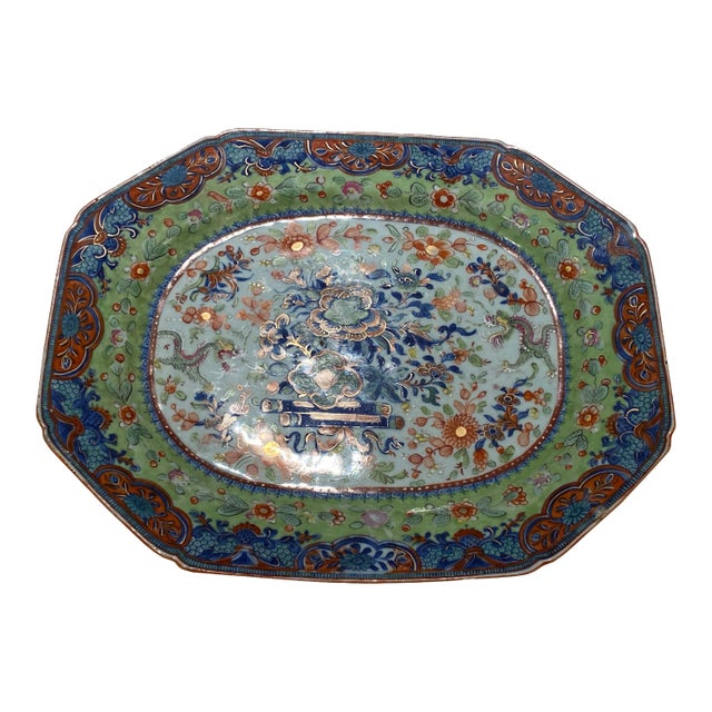 18th Century Clobbered Platter For Sale