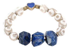 Eye Of Love Chunky Lapis Lazuli Beaded Bracelet