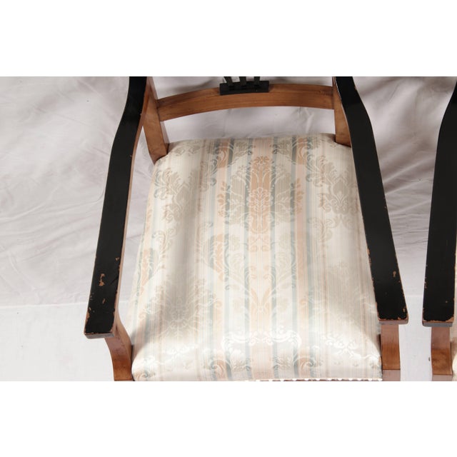 Antique Biedermeier Chairs and Armchairs, 1920s, Set of 8 For Sale - Image 13 of 18