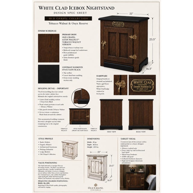 Contemporary Pair of White Clad Icebox Nightstands in Old Chapel Satin Walnut™ & Onyx Reserve Finish For Sale - Image 3 of 5