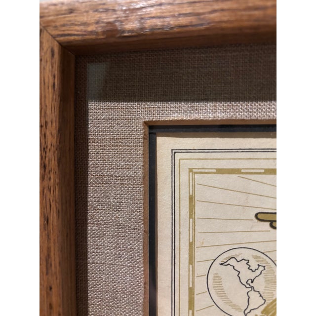 Mid-Century Modern Vintage “The Early Birds” Aviation Membership Certificate – Framed Early Aviation Ephemera For Sale - Image 3 of 8