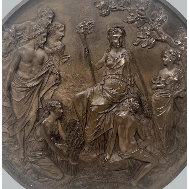 Antique Bronze Plaque Duke Dutchess Devonshire Demeter Godess Edward William Wyon For Sale - Image 12 of 18