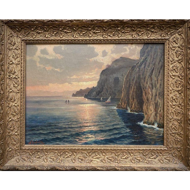 European School, View of Capri, 1920s, Oil on Canvas For Sale - Image 3 of 3
