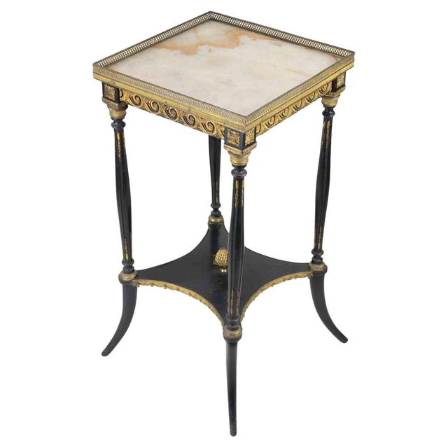 Gold Antique Mid-19th Century Ebony and Gilded Metal Altana Dining Table For Sale - Image 8 of 8