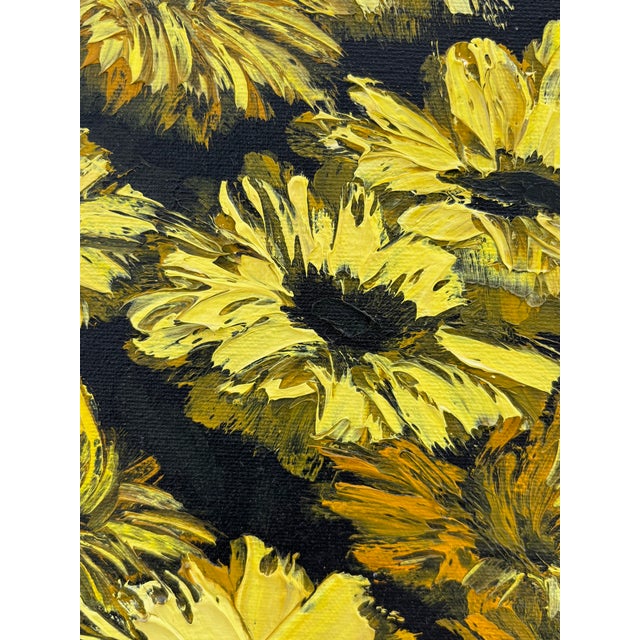 Original Mid-Century Oil on Canvas, Yellow Daisy Still Life, Signed Patti Rock, (1927 - 2004) For Sale - Image 15 of 15