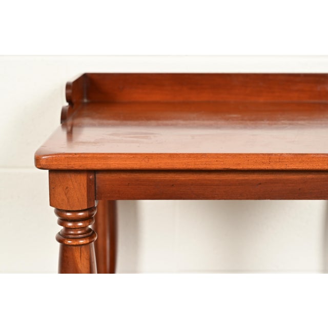 Brown Davis Cabinet Co. American Colonial Carved Solid Cherry Wood Nightstand, Circa 1960s For Sale - Image 8 of 14