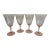 Vintage Pink Etched Wine Glasses With Grape Motif - Set of 4 For Sale