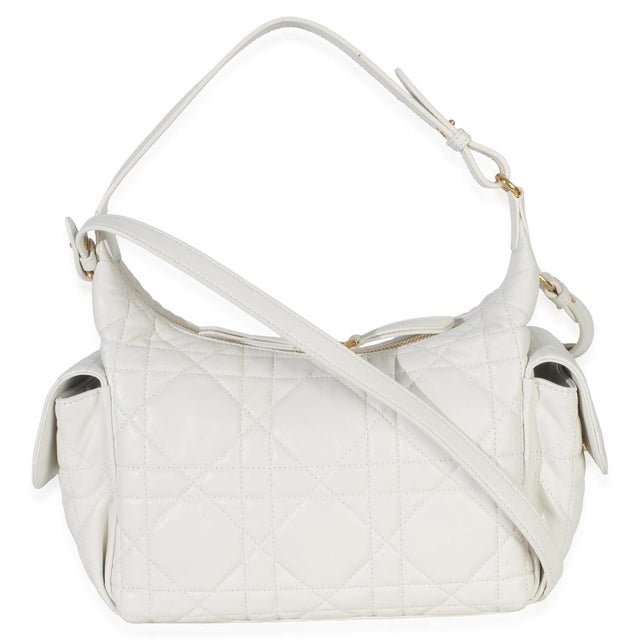 Christian Dior Latte Lambskin Macrocannage Medium D-Dream Bag For Sale - Image 4 of 8