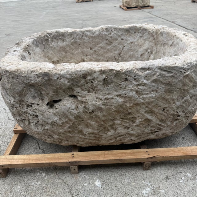 Contemporary Antique Limestone Trough For Sale - Image 3 of 7