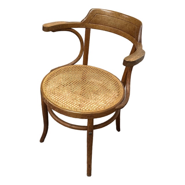 Thonet Bentwood Cane Seat Armchair, Vintage For Sale
