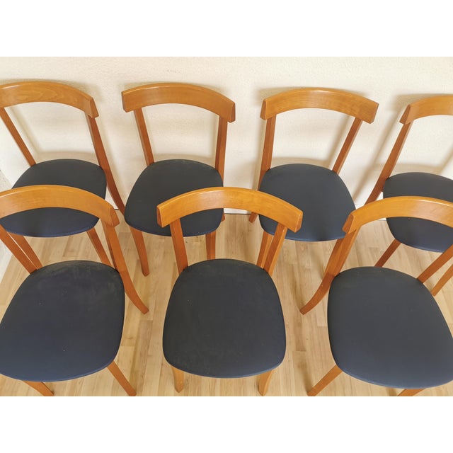 Wood Vintage Dining Chairs from Calligaris, 1990s, Set of 7 For Sale - Image 7 of 18