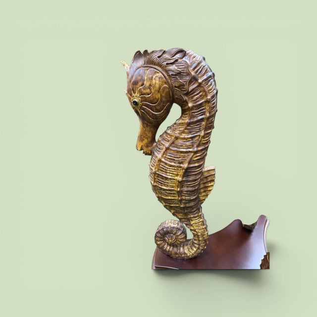 Vintage Seahorse Table With Beveled Glass For Sale - Image 4 of 4