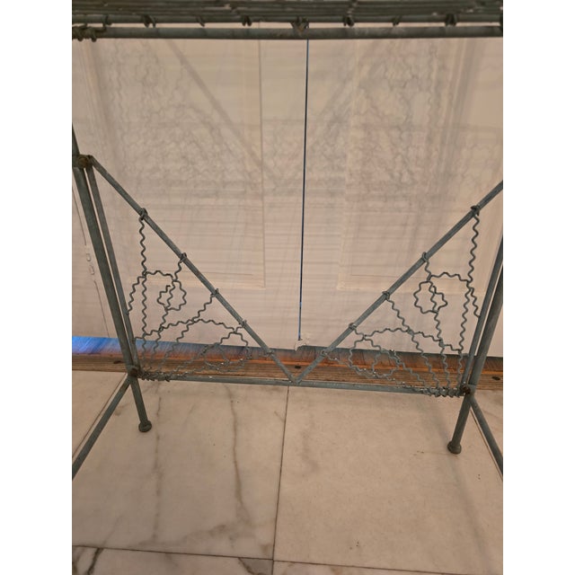 Metal Vintage Mid Century Era 1940s Baby Blue French Etagere For Sale - Image 7 of 11