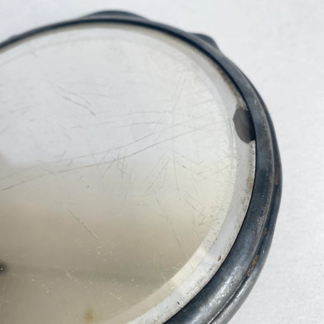 Silver Art Nouveau Vanity Hand Mirror Floral Silver Plated Distressed Antique Finish For Sale - Image 8 of 12