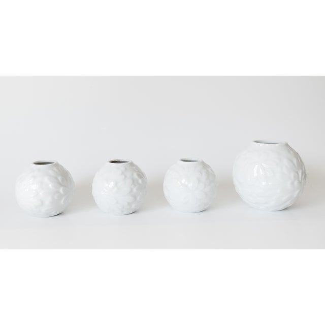 Mid Century Modern Glazed White Porcelain Botanical Candle/Vase Set by Hutschenreuther Germany - 4 Piece Set For Sale - Image 13 of 13