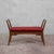 Small Wooden Bench Upholstered in Red Art Deco Velvet, 1940s For Sale - Image 15 of 18