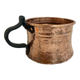 Antique Copper Dipper With Forged Iron Handle For Sale