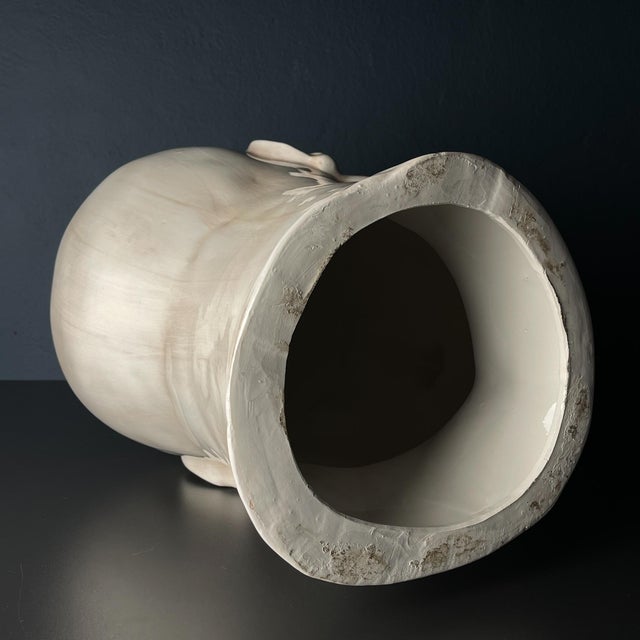 Beige Large Ceramic Bust of Man, Italy, 1970s For Sale - Image 8 of 13