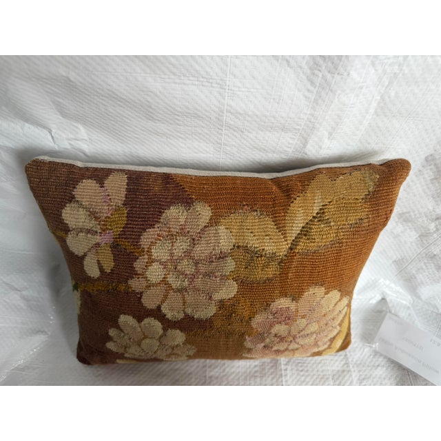 Mid 19th Century Antique French Floral Wool Tapestry Pillow - Circa 1850 For Sale - Image 5 of 7