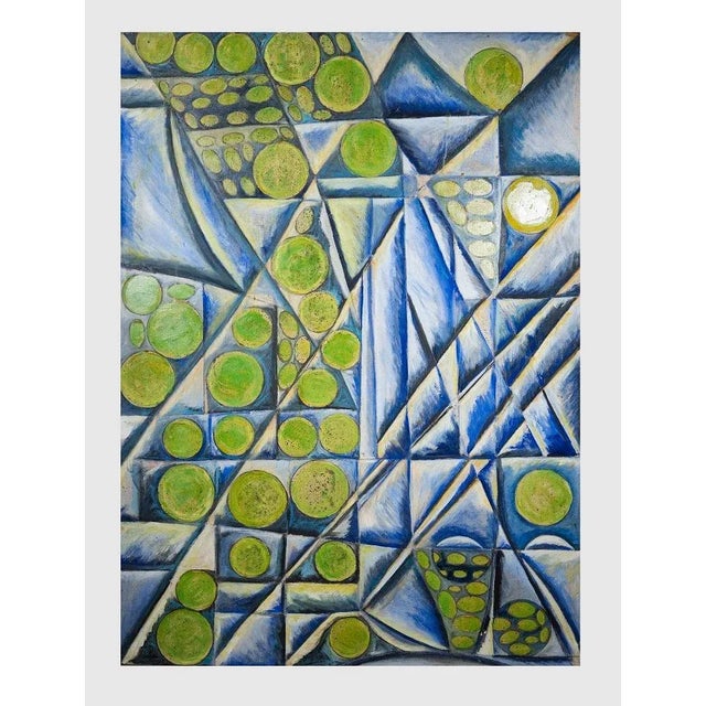 Giorgio Lo Fermo, Post Cubism, Oil on Plywood, 1989 For Sale - Image 4 of 4