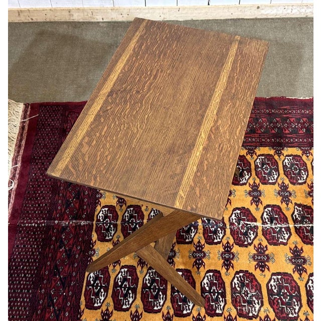 Vintage Oak Side Table, 1970s For Sale - Image 6 of 9