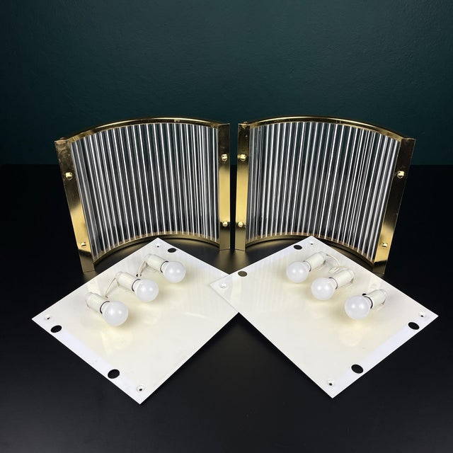 Art Deco Murano Wall Lamps by De Majo, Italy, 1970s , Set of 2 For Sale - Image 14 of 17