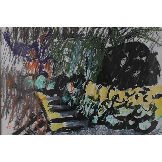 Johan Adam Linneballe, Sommer I haven III, 1993 Mixed technique on paper / Marker and oil pastel Work signed by the artist...