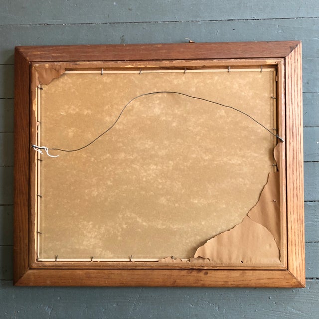 1950s Vintage 1950’s Modernist Original Maine Coastal Painting Signed Lighthouse/Sailboat/Fisherman/Seagulls For Sale - Image 5 of 6