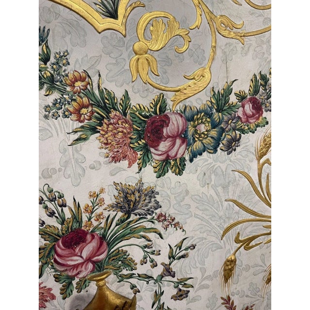 Textile 19th Century Italian Raised Gilt Gesso and Oil Painted Panel For Sale - Image 7 of 11