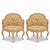 Italian Carved & Cerused Pine French Louis XV Style Bergere Chairs - Pair For Sale - Image 10 of 13