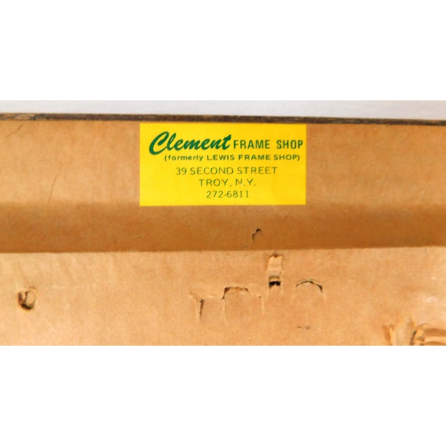 Large Vintage Figural Woman Gold Carved Wood Framed Print Wall Art Hanging New York For Sale - Image 13 of 14