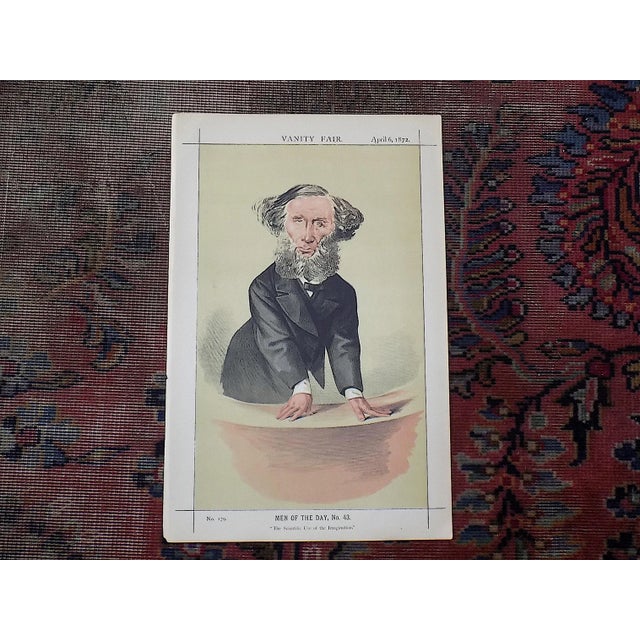 Late 19th Century Antique 19th C. Vanity Fair Lithograph & Description - Prof. John Tyndall, f.r.s. For Sale - Image 5 of 5