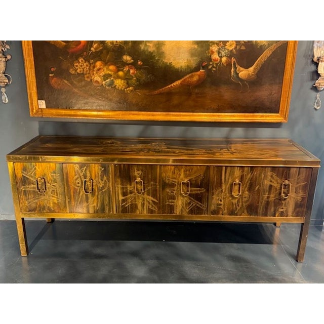 Metal Bernard Rohne for Mastercraft Credenza For Sale - Image 7 of 7