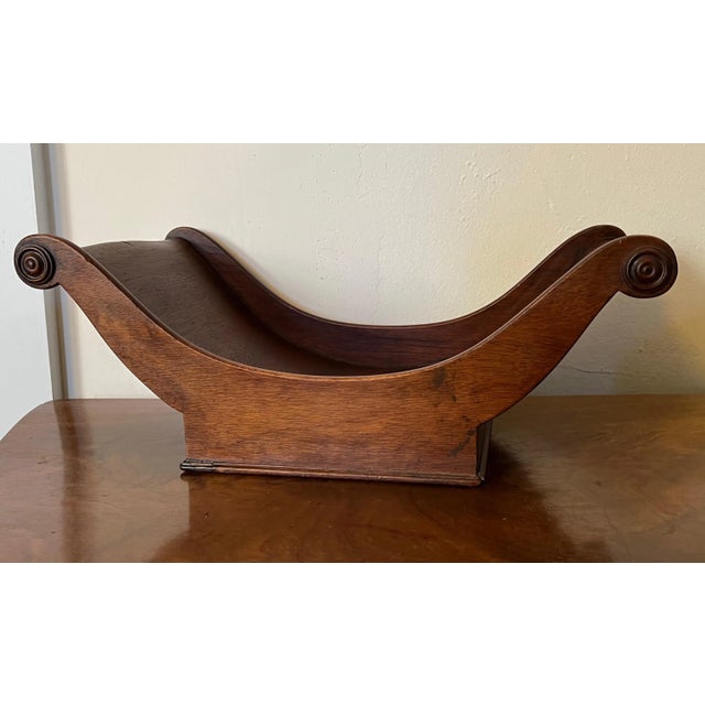 Mahogany Cheese Sleigh, Bread Basket Tray or Table Centerpiece for Displaying Fruit For Sale - Image 12 of 12