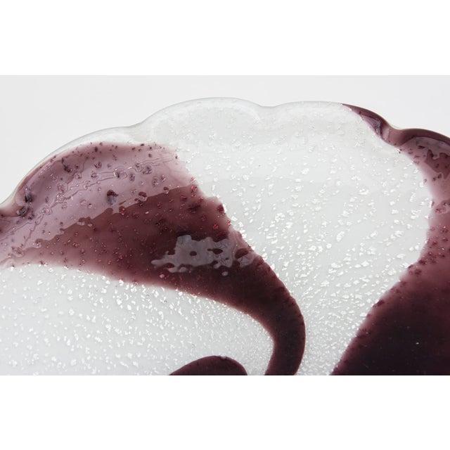 Purple Vintage Archimede Seguso Murano Purple and White Cased Bowl With Silver Foil, 1960's For Sale - Image 8 of 9