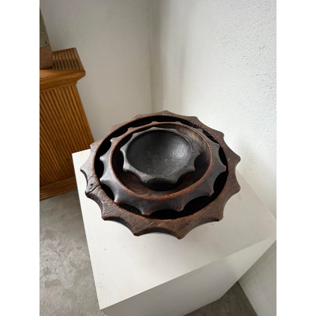 Savoyard Brutalist Folk Art Wooden Dishes, 1950s, Set of 3 For Sale - Image 11 of 18