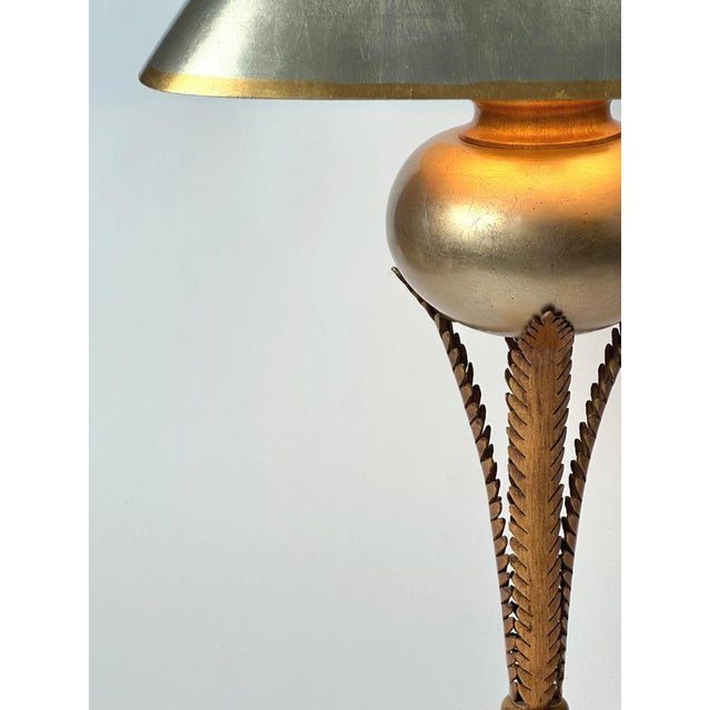 Metal Gilded Palm Tree Lamp by Lam Lee, 1980 For Sale - Image 7 of 10