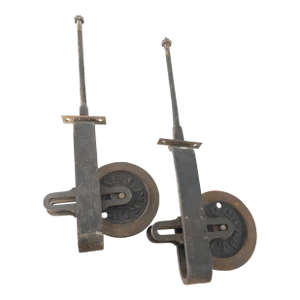 19th Century Iron Barn Door Hanger Roller Hardware