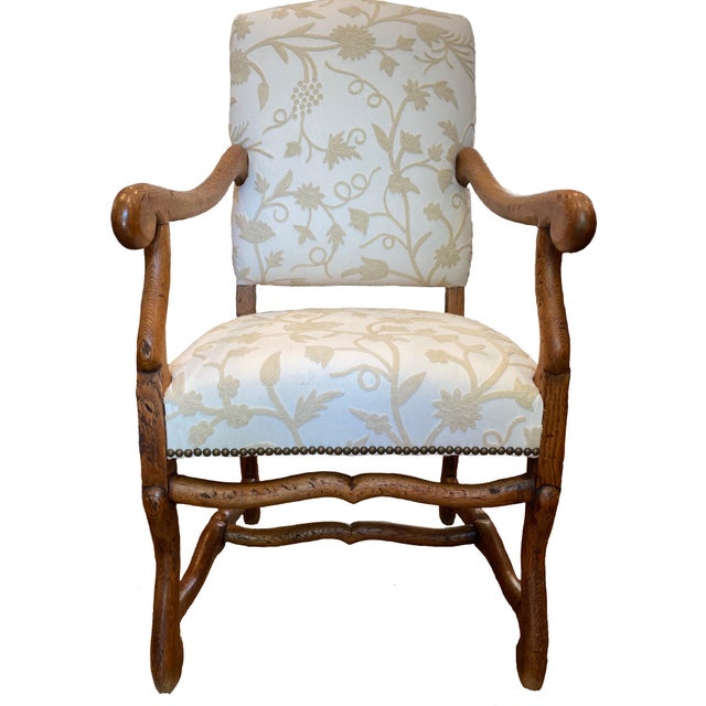 Cream 19th Century French Mutton Bone Arm Chair For Sale - Image 8 of 8