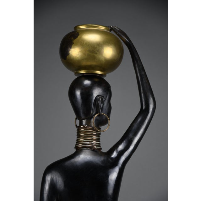 Ndebele Artist, Water Bearer Sculpture, 1960, Brass & Copper For Sale - Image 11 of 18