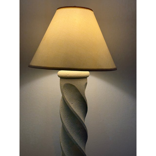 1980s Spiral Plaster Floor Lamp in the Style of Michael Taylor For Sale In Detroit - Image 6 of 11