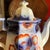 Antique Gaudy Welsh Crescent Pinwheel Flow Blue Teapot With Lid, Circa 1840s For Sale - Image 4 of 12