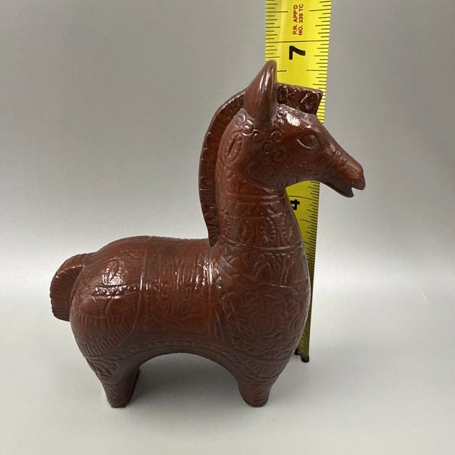 Ceramic Vintage MCM Bitossi Style Trojan Horse Ceramic Figurine For Sale - Image 7 of 9
