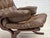 1970s, Scandinavian design. Armchair in brown furniture leather, canvas, beech bent wood. Original very good condition: no...