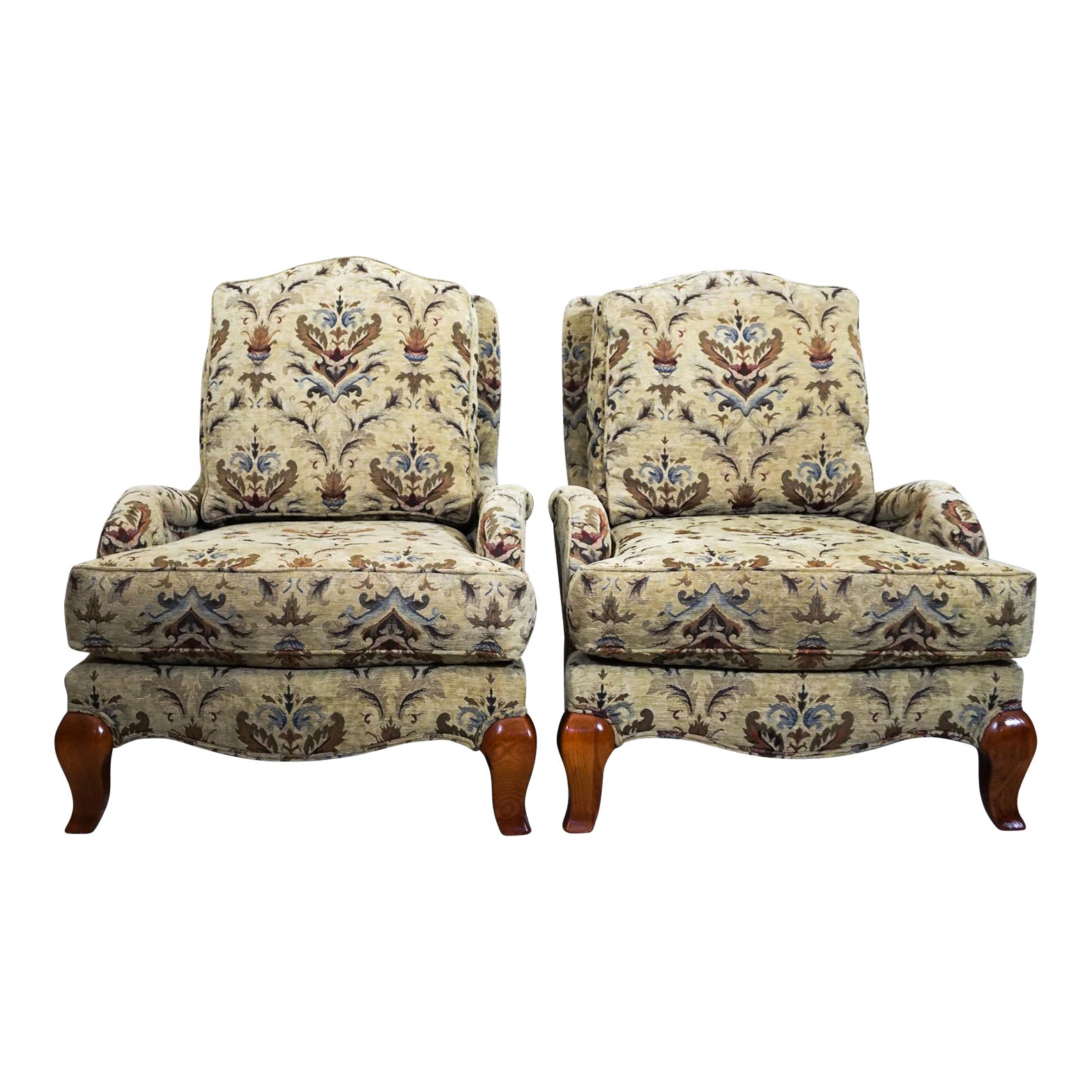 1970s Vintage Clyde Pearson High Back Lounge Chairs for Lane Set of 2