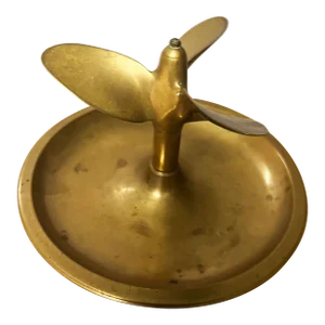 1930s Machine Age Brass Propeller Dish/Tray