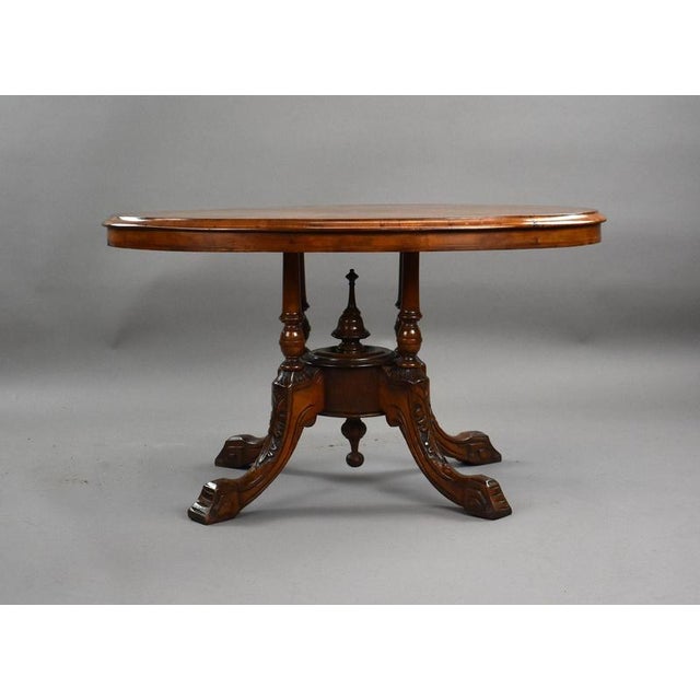 Victorian Burr Walnut Inlaid Coffee Table, 1860 For Sale - Image 3 of 8