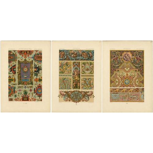 Paper Albert Racinet, Three Monumental Renaissance Ornament Chromolithographs, 1873, Paper For Sale - Image 7 of 9